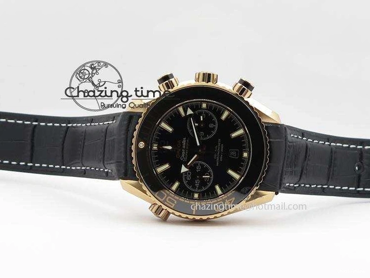 0326 Breathable Seamaster Professional Chrono RG Black Ceramic Black Dial On Black Gummy Strap A 8214